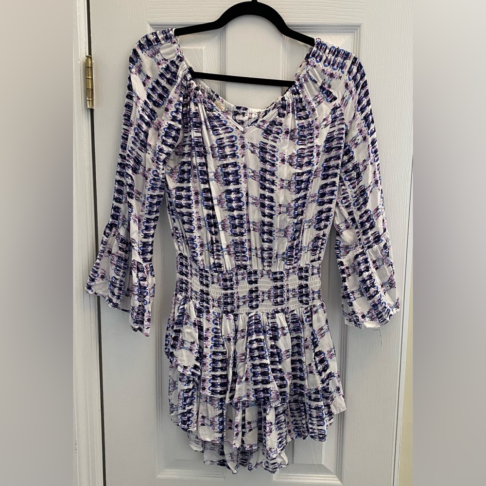 Surf Gypsy Bohemian Flutter Sleeve Mico Mini Dress - Size M